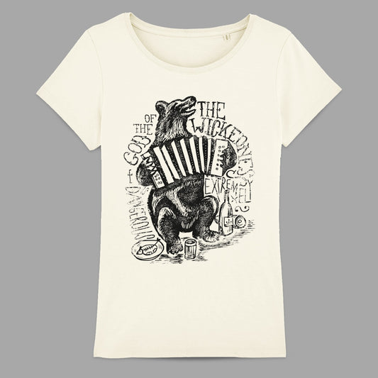 Bear Playing Accordion Graphic Women's T-Shirt