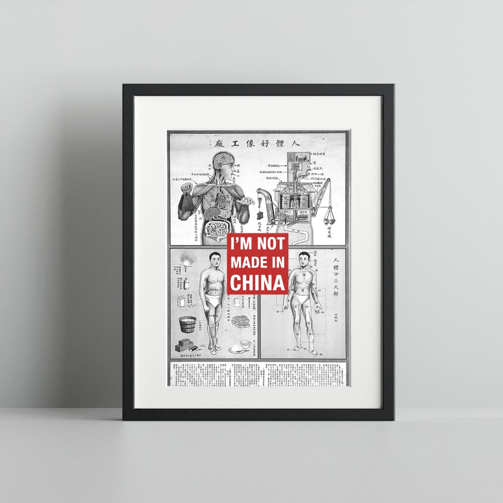 I'm Not Made in China Anatomy Art Print Artwork Decor