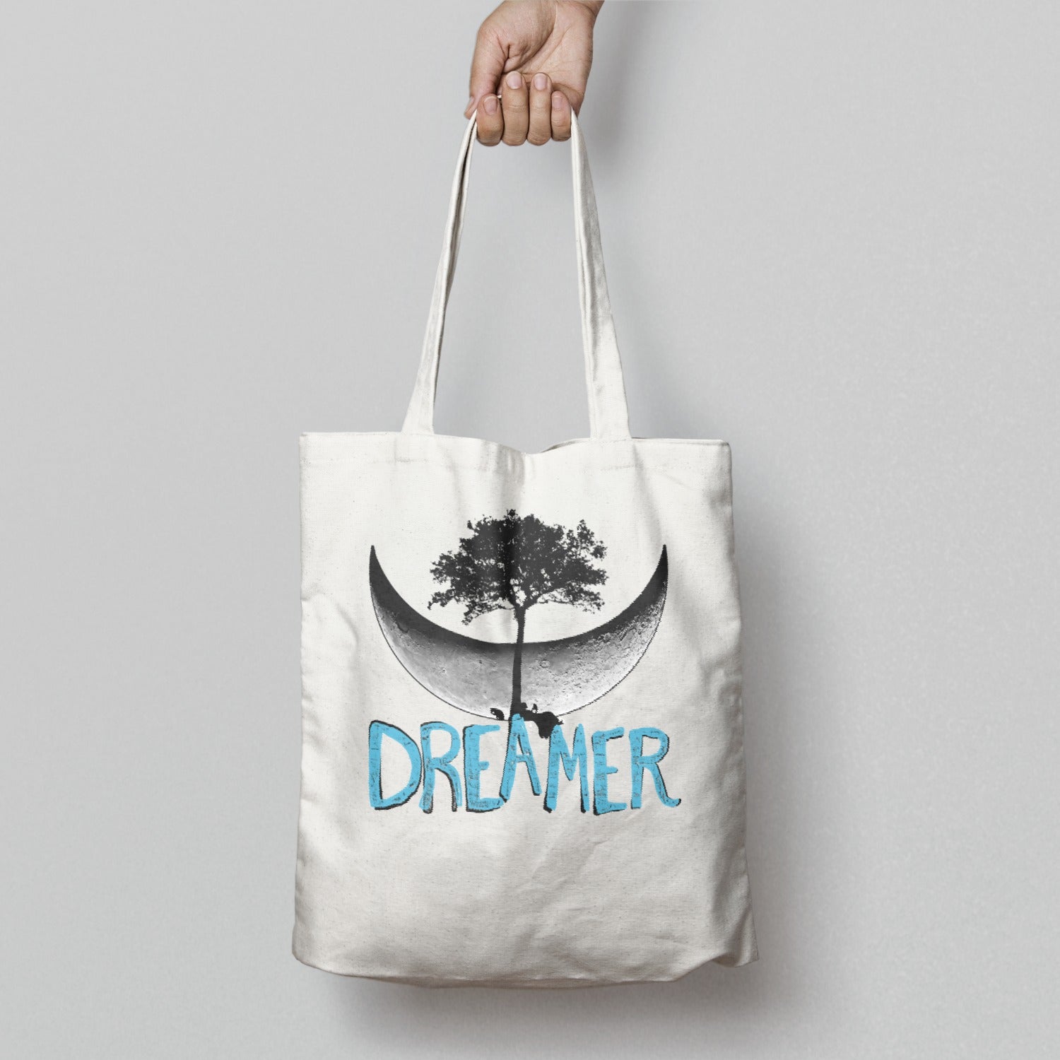 Dreamer Moon and Tree Graphic Tote Bag Product