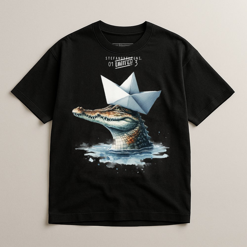 Crocodile in Water with Paper Hat Limited Edition T-Shirt