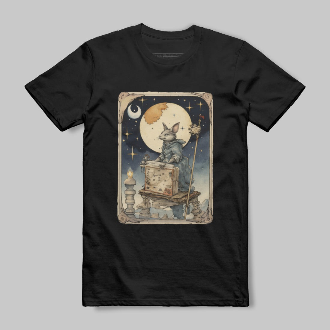 Rabbit With Magic Book Under Moonlight Shirt