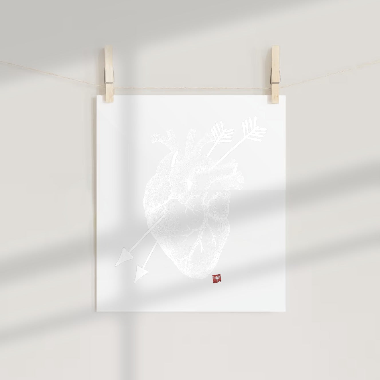Anatomical Heart with Arrow Design Art Print