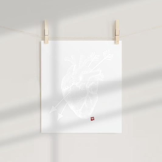 Anatomical Heart with Arrow Design Art Print