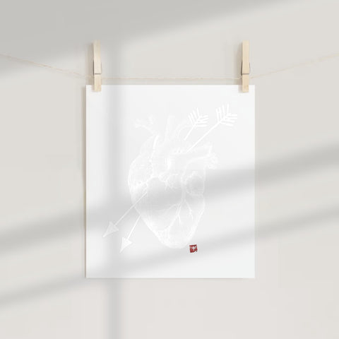 Anatomical Heart with Arrow Design Art Print