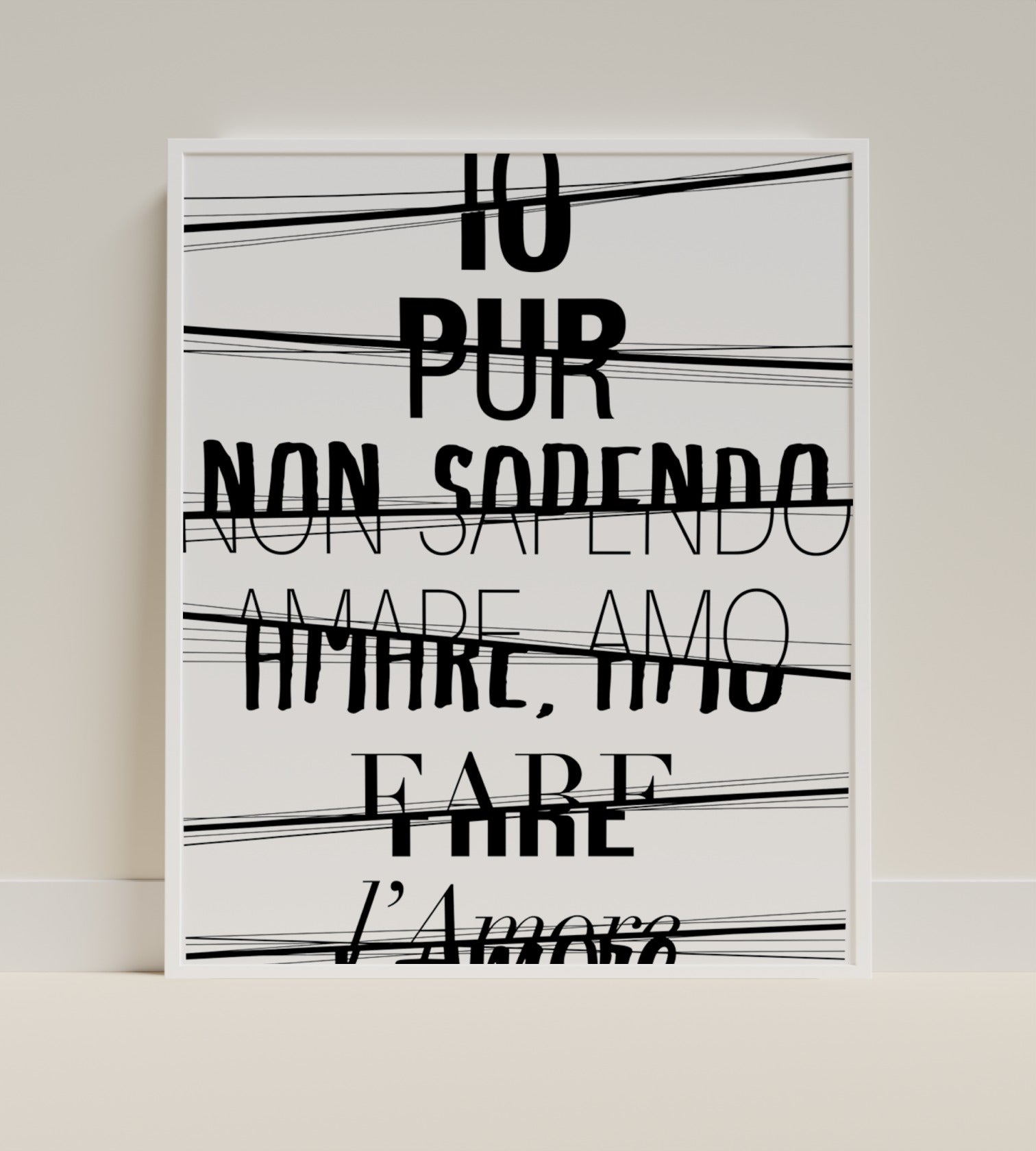 Io Pur Non Sapendo Amare Amo Fare l'Amore wall art