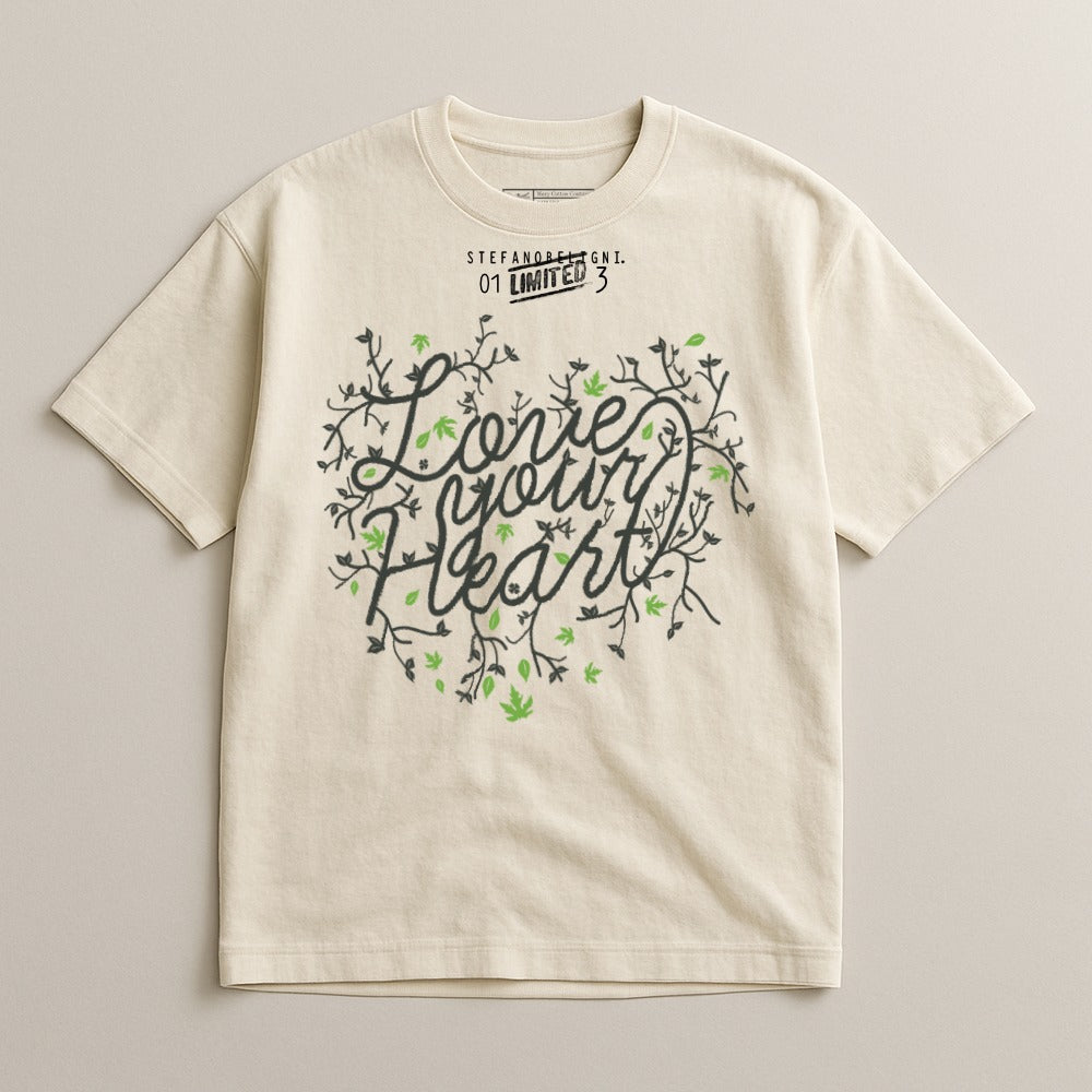 Love Your Heart Print Casual Tee for Everyday Wear