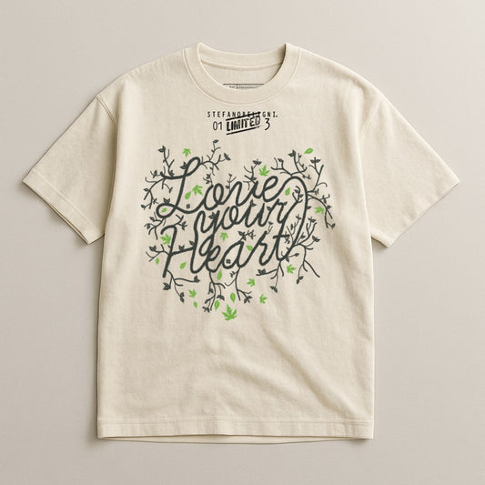 Love Your Heart Print Casual Tee for Everyday Wear