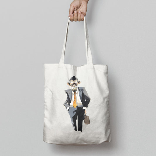 Business Monkey Design Tote Bag for Daily Use