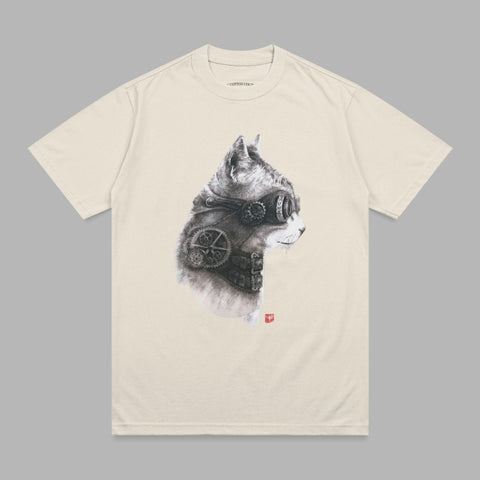 T-shirt with steampunk fox head illustration and "COTTON SOUL" text.