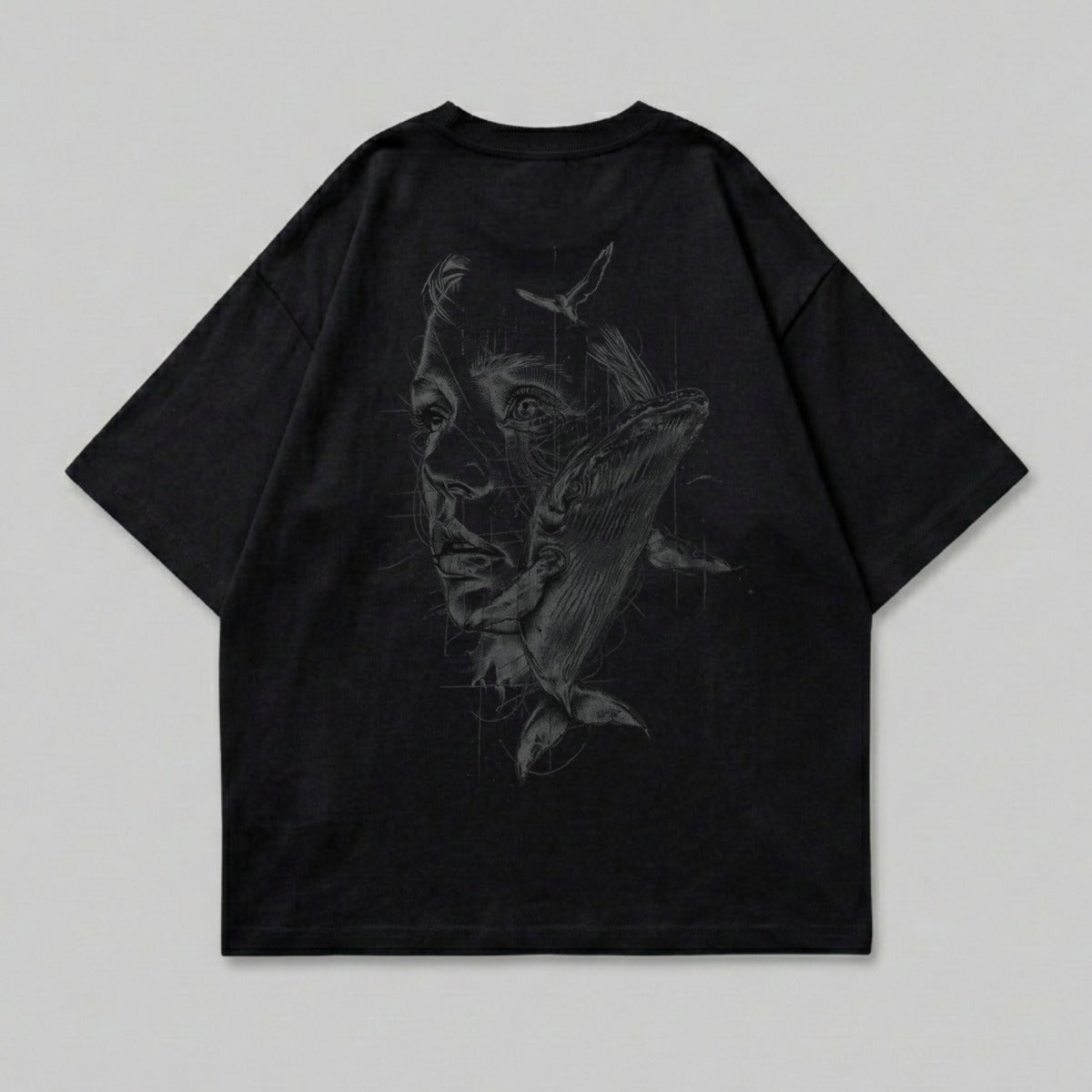 Abstract face whale birds human design product type