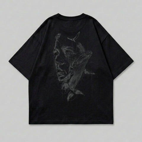 Abstract face whale birds human design product type