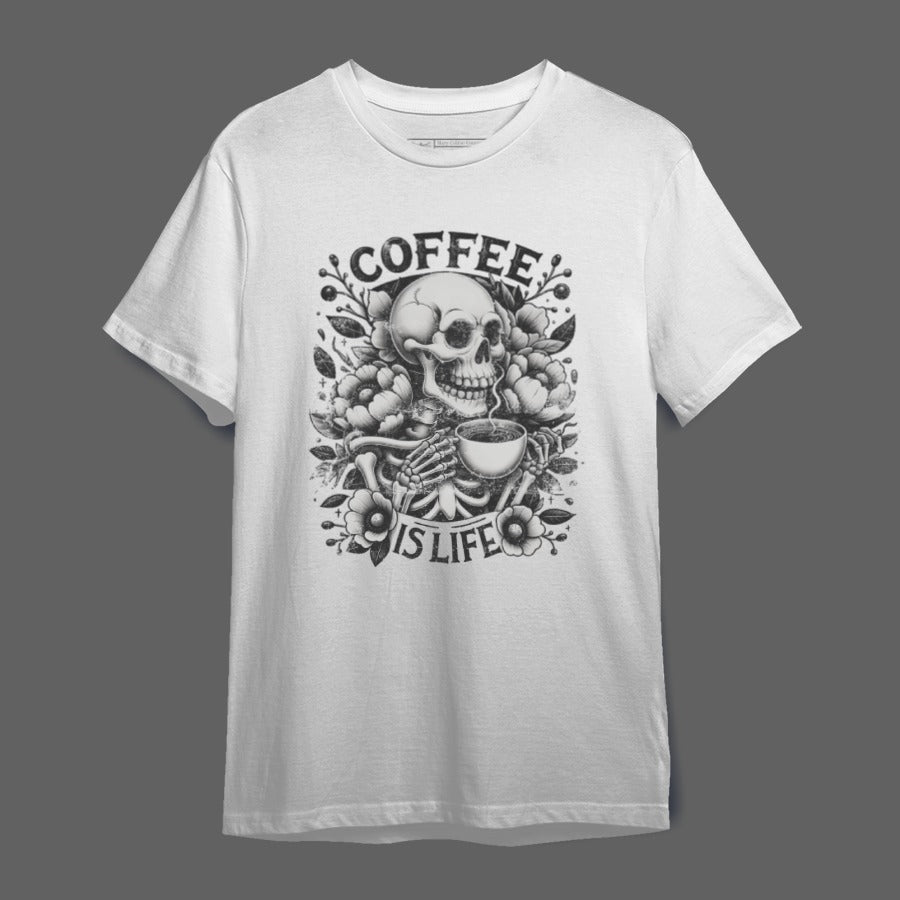 Coffee is Life Skull T-Shirt with Unique Graphic