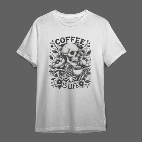 Coffee is Life Skull T-Shirt with Unique Graphic