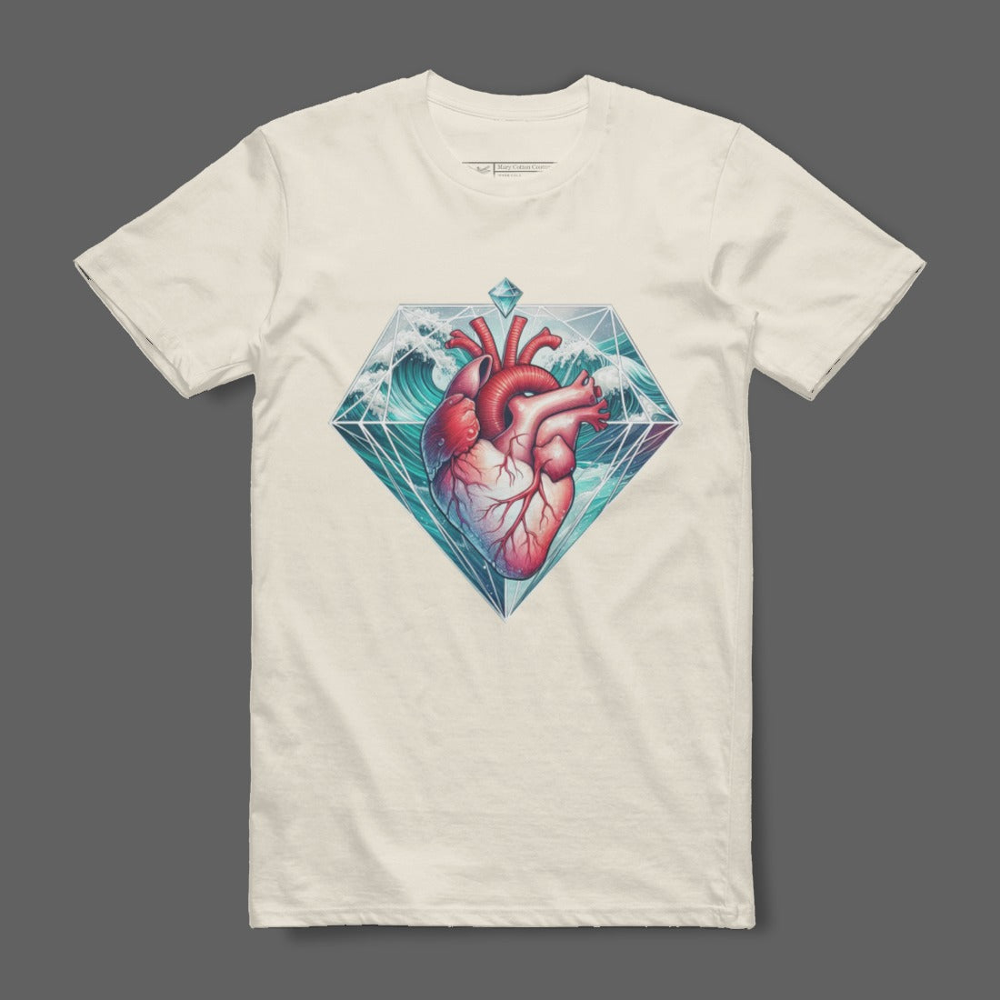 Geometric Heart Diamond Graphic Tee Shirt