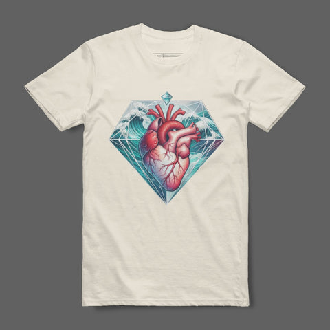 Geometric Heart Diamond Graphic Tee Shirt