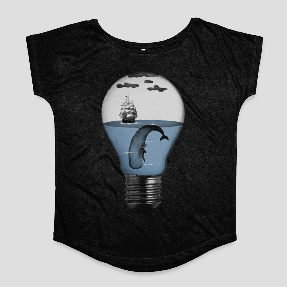 Vintage Ship and Whale in Lightbulb Graphic Shirt