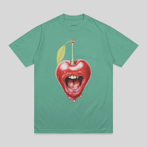 Teal Green Vibrant Cherry Heart Open Mouth product type