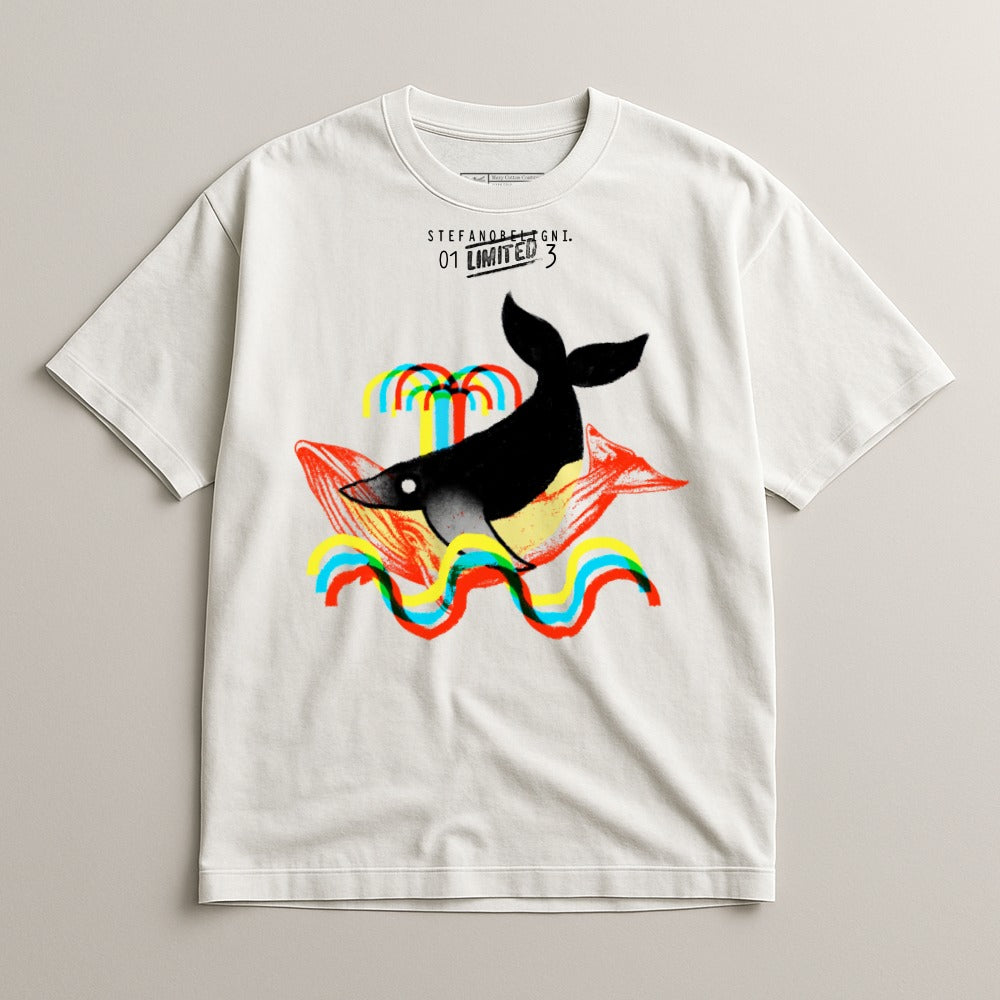 Limited Edition Whale Graphic T-shirt with Colorful Art