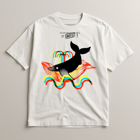 Limited Edition Whale Graphic T-shirt with Colorful Art
