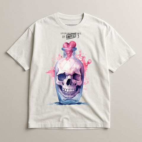Skull in a Bottle Artistic Design Short Sleeve T-Shirt