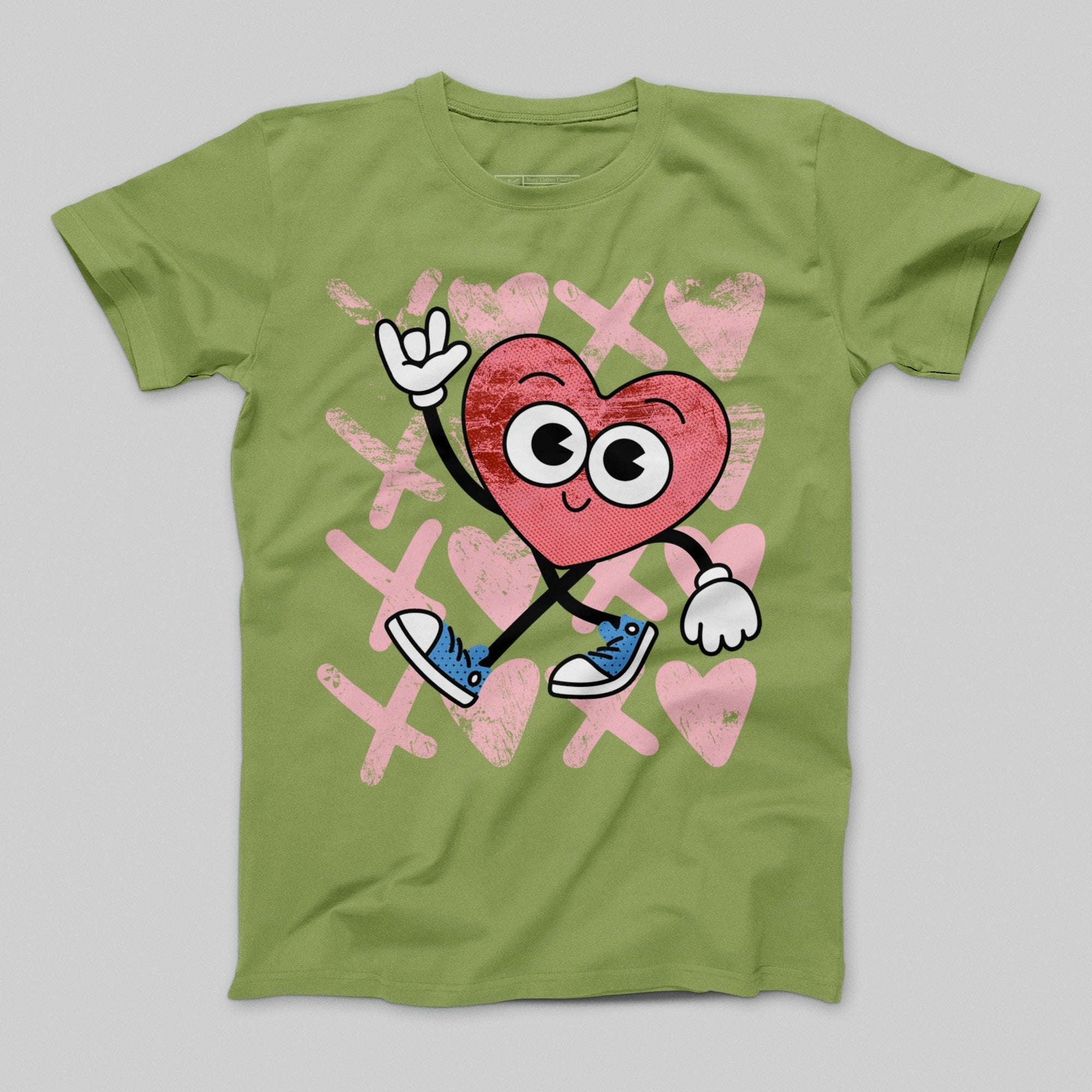 Cute Cartoon Heart Character T-Shirt Design
