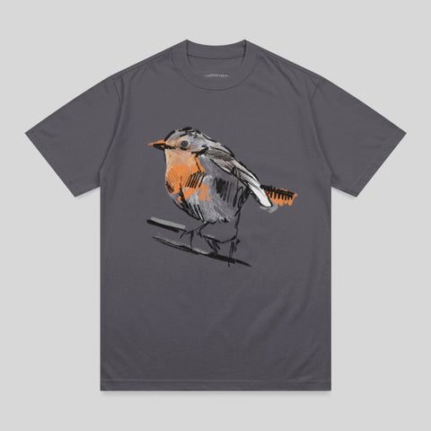 Artistic Robin Sketch Design Gray Apparel product type
