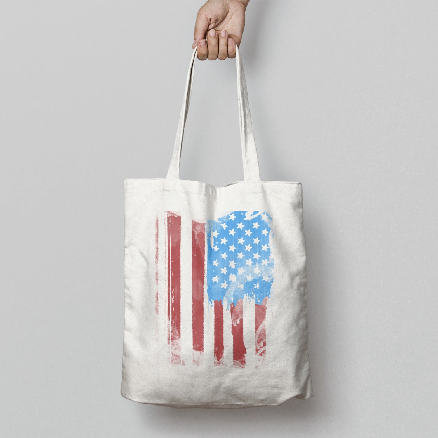 American Flag Design Tote Bag Patriotic Shopping Bag