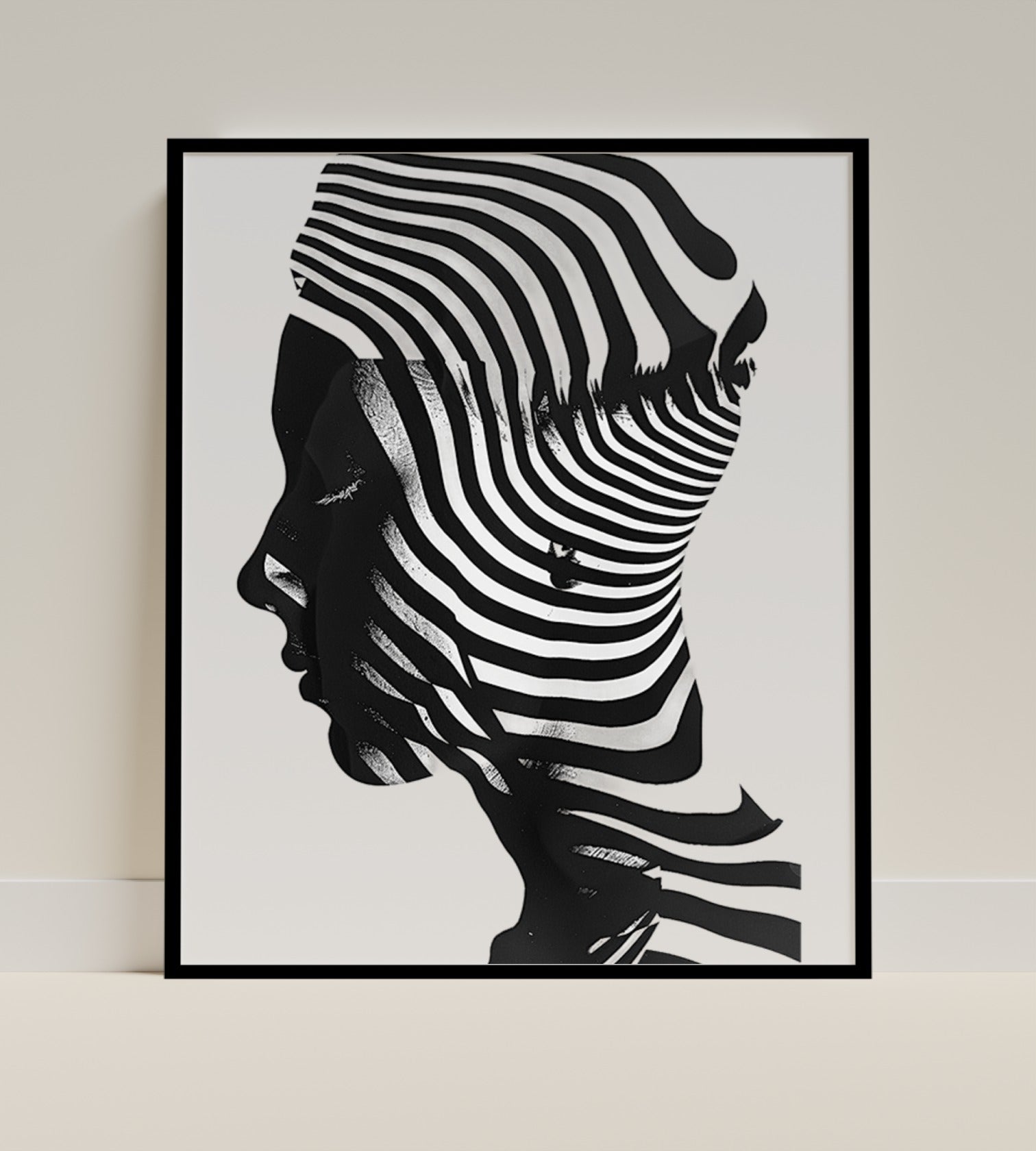 Abstract Black and White Optical Illusion Wall Art