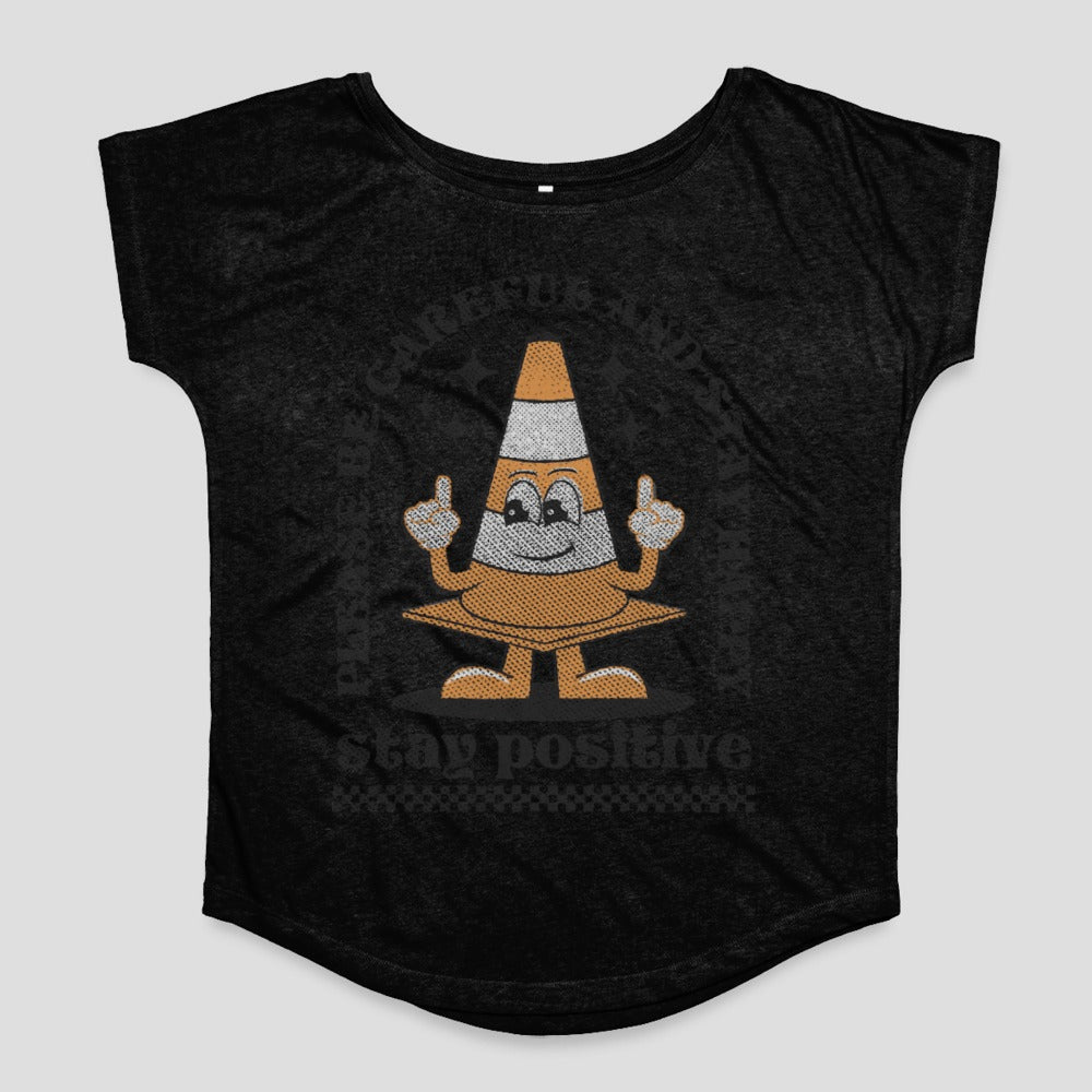 Stay Positive Cute Traffic Cone Character T-Shirt
