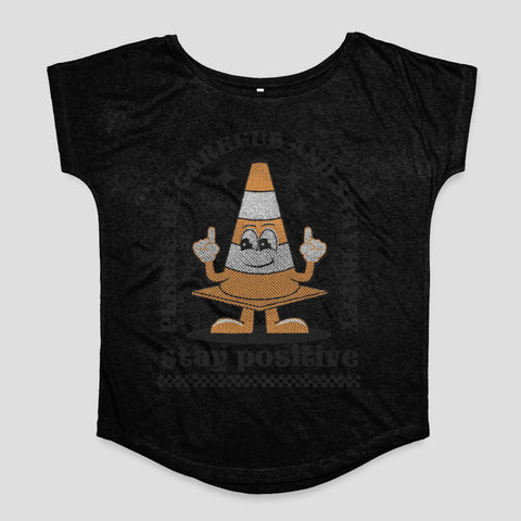Stay Positive Cute Traffic Cone Character T-Shirt