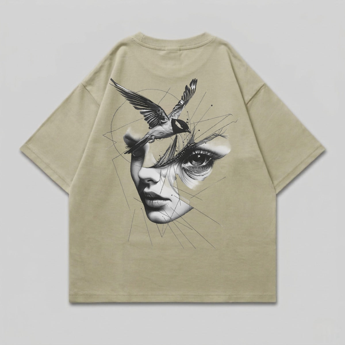 Artistic Bird Woman Abstract Geometric Graphic product type