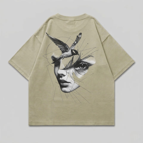 Artistic Bird Woman Abstract Geometric Graphic product type
