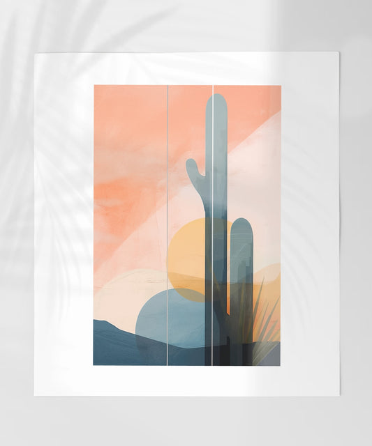 Modern Abstract Cactus Art Print for Home Decor