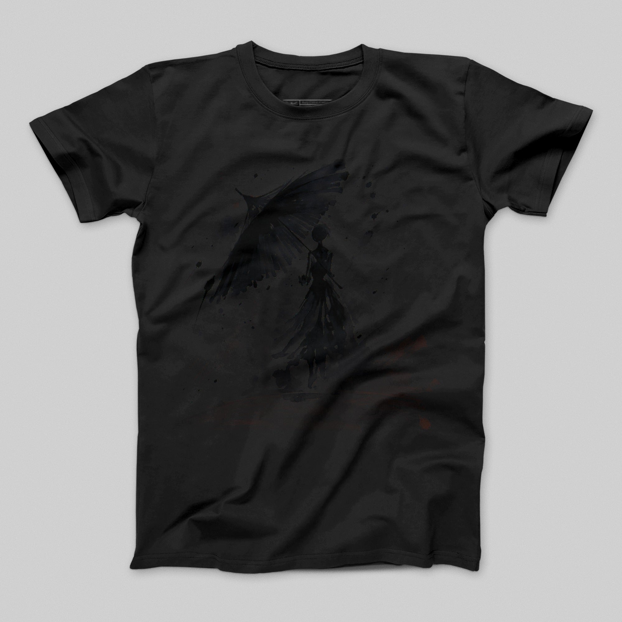 Shadowy Figure With Wings Graphic T-Shirt Product