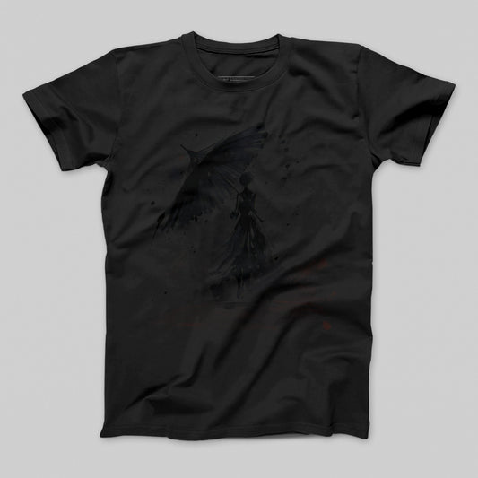 Shadowy Figure With Wings Graphic T-Shirt Product