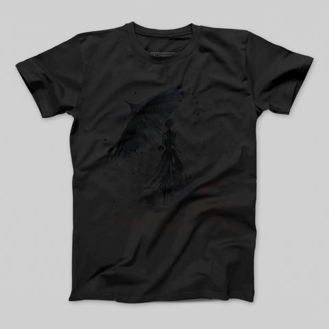 Shadowy Figure With Wings Graphic T-Shirt Product