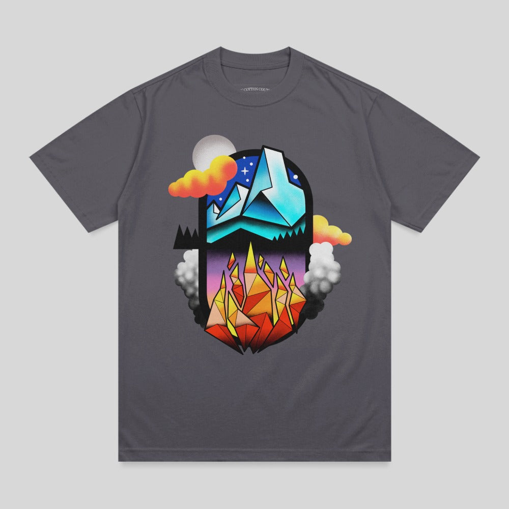 Abstract Night Mountains Fire Crystals Design product type