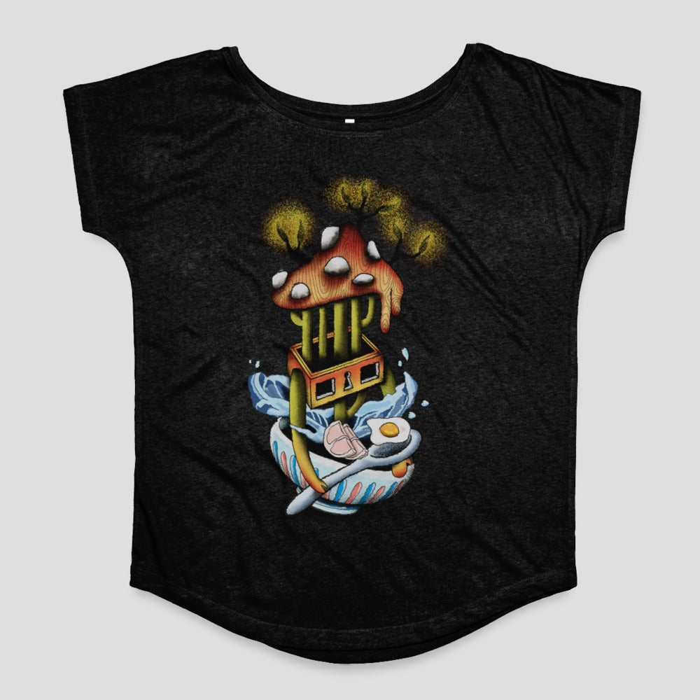 Whimsical Mushroom and Food Design Art T-Shirt
