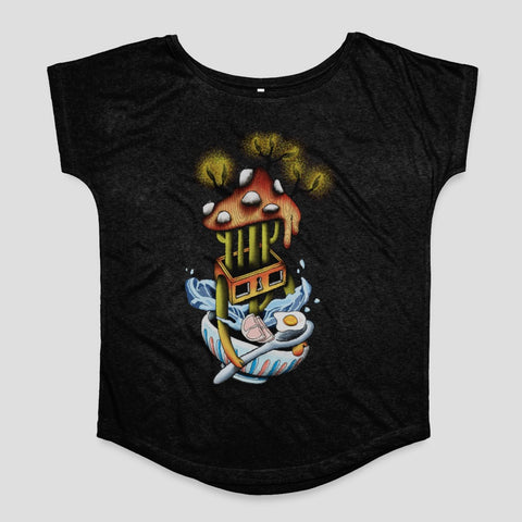 Whimsical Mushroom and Food Design Art T-Shirt