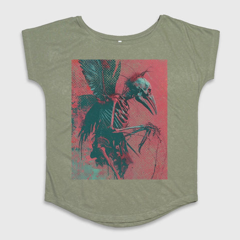 Skeleton Bird Graphic Tee Edgy Alternative Apparel