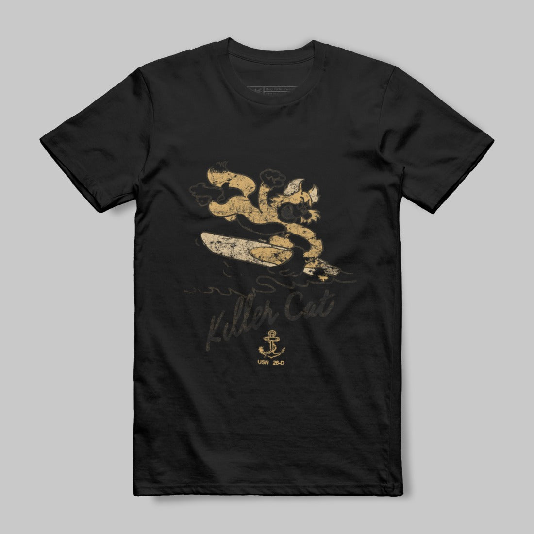 Killer Cat Graphic Black Short-Sleeve T-Shirt
