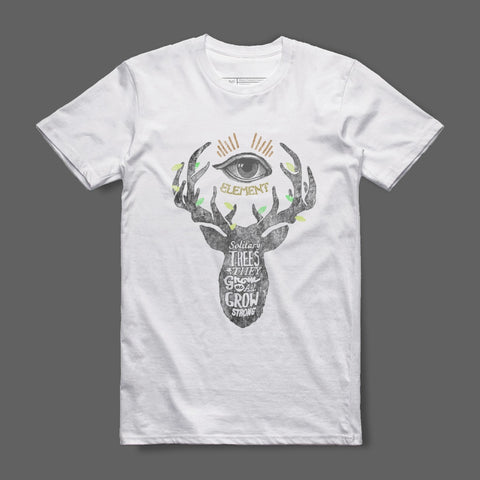 Eye and Deer Design Solitary Trees Grow Strong T-shirt
