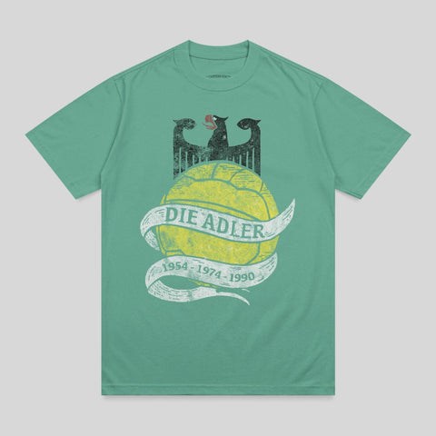 T-shirt with "DIE ADLER" text and eagle crest on a soccer ball.