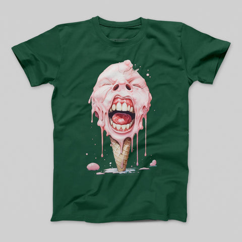 Melting Ice Cream Face Graphic T-Shirt Design