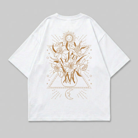 Celestial Floral Sun Moon Triangle Art product type