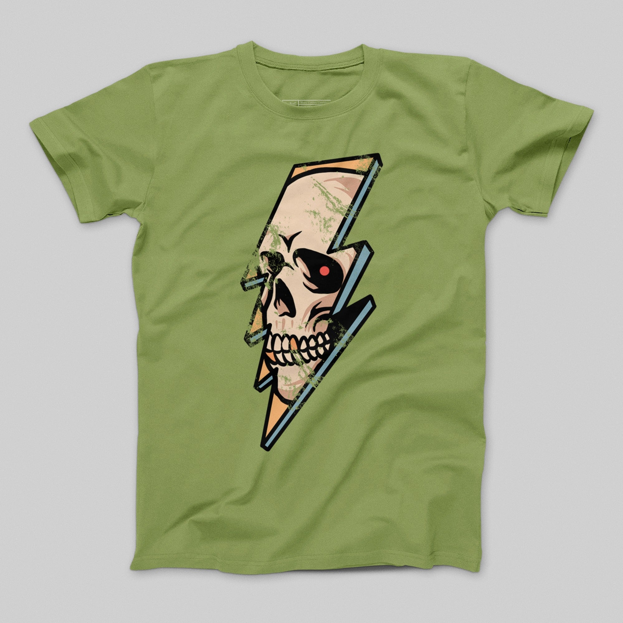Skull Lightning Bolt Graphic T-Shirt for Unique Style