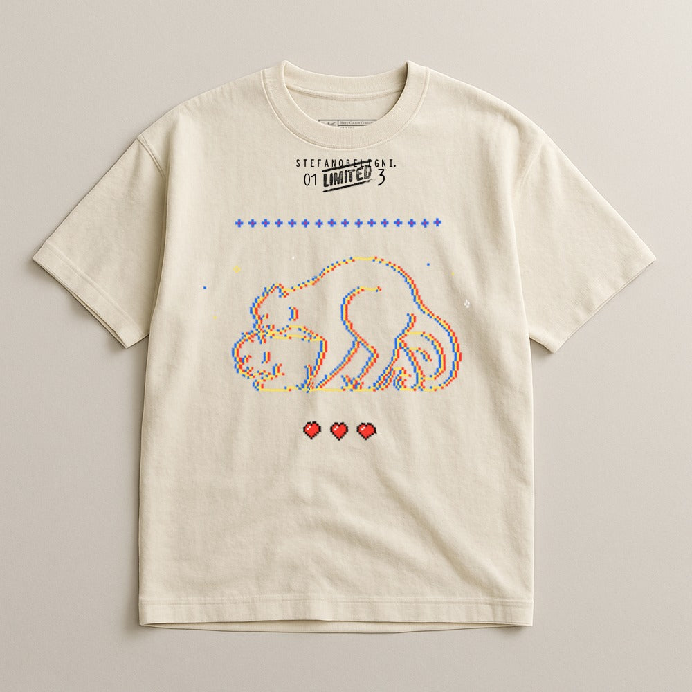 Pixel Art Cat Design Graphic T-shirt