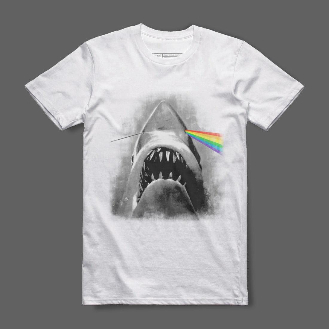 Shark with Rainbow Beam Graphic T-Shirt