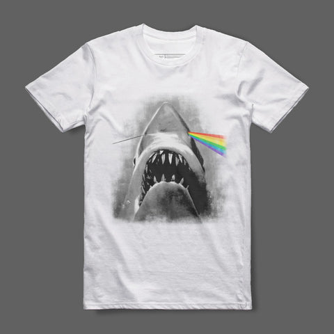 Shark with Rainbow Beam Graphic T-Shirt