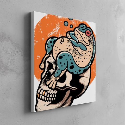Quadro canvas teschio-rana